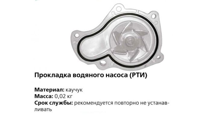 Резинка прокладка уплотнительная водяного насоса DOHC RS 2.4 литра EDZ 